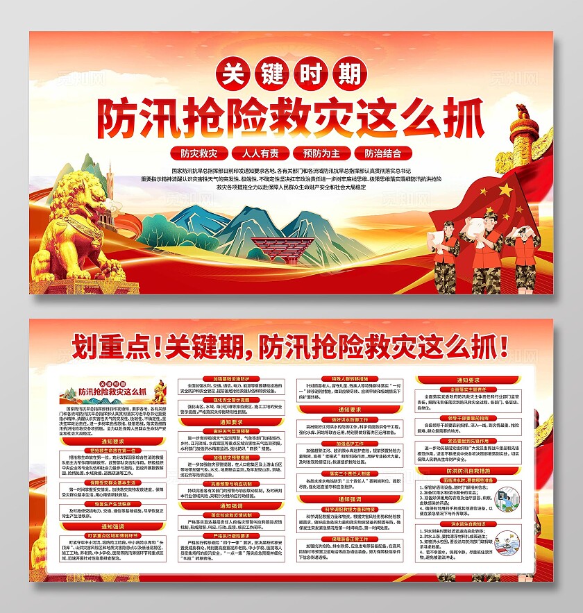 防汛抗洪救灾工作展板