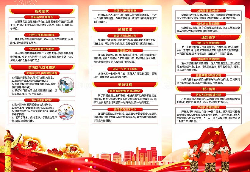 防汛抗洪救灾工作三折页