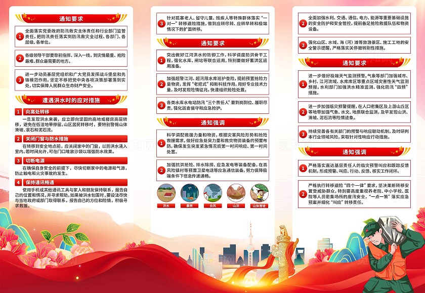 防汛抗洪救灾工作三折页