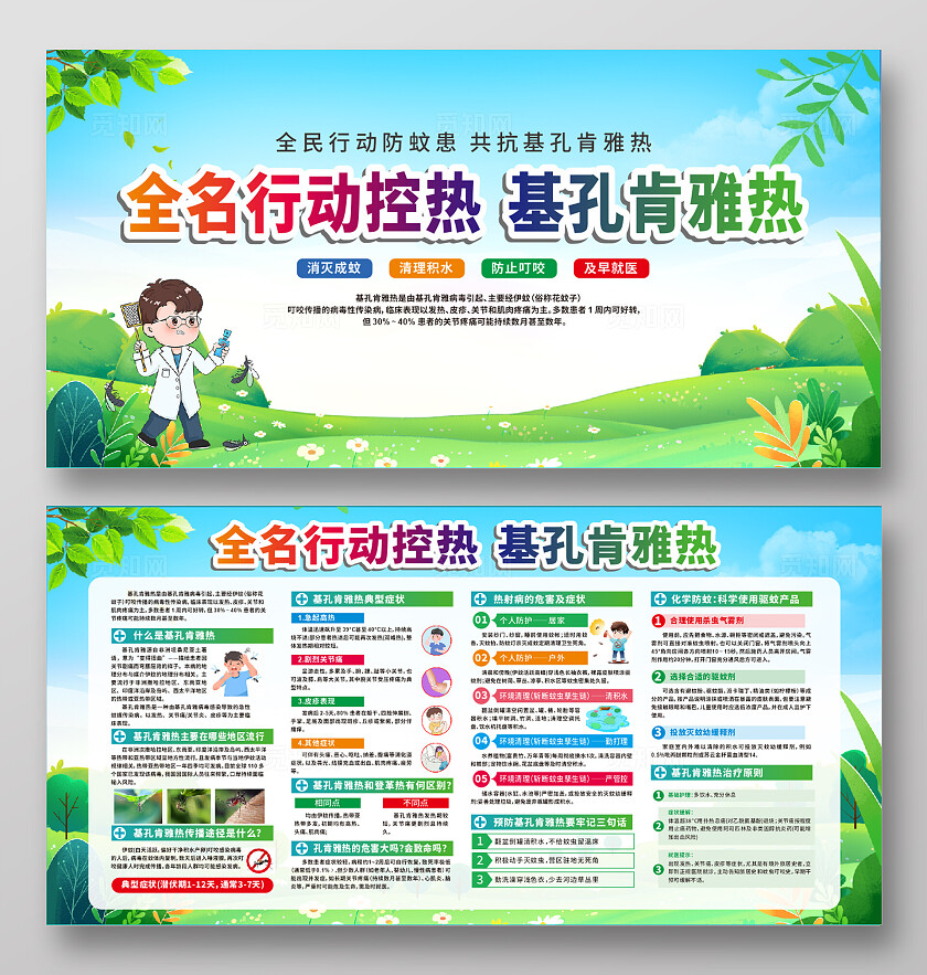 绿色基孔肯雅热知识宣传展板.