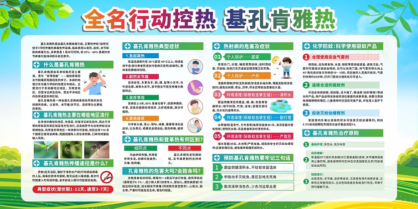 绿色宣传栏基孔肯雅热知识宣传展板