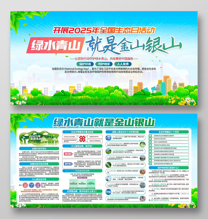 开展2025年全国生态日活动主题全国生态日展板