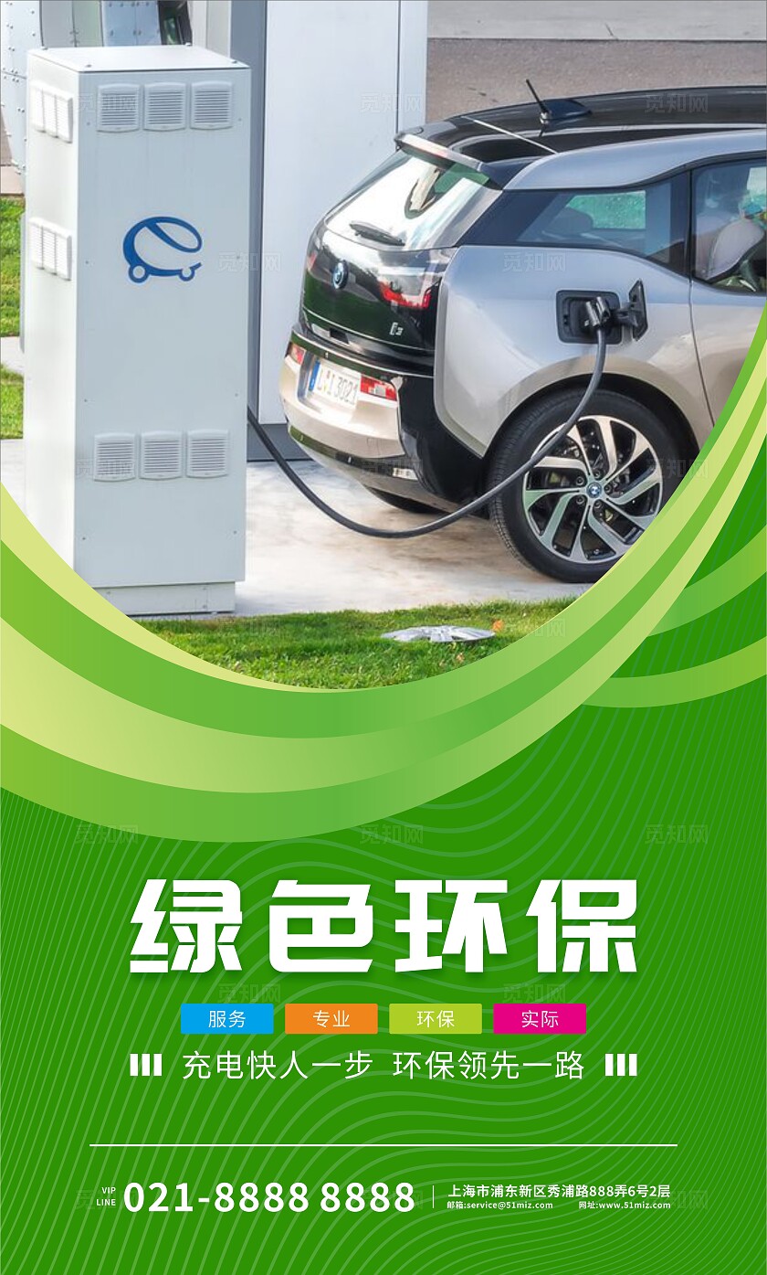 绿色清新现代2025新能源充电桩宣传套图