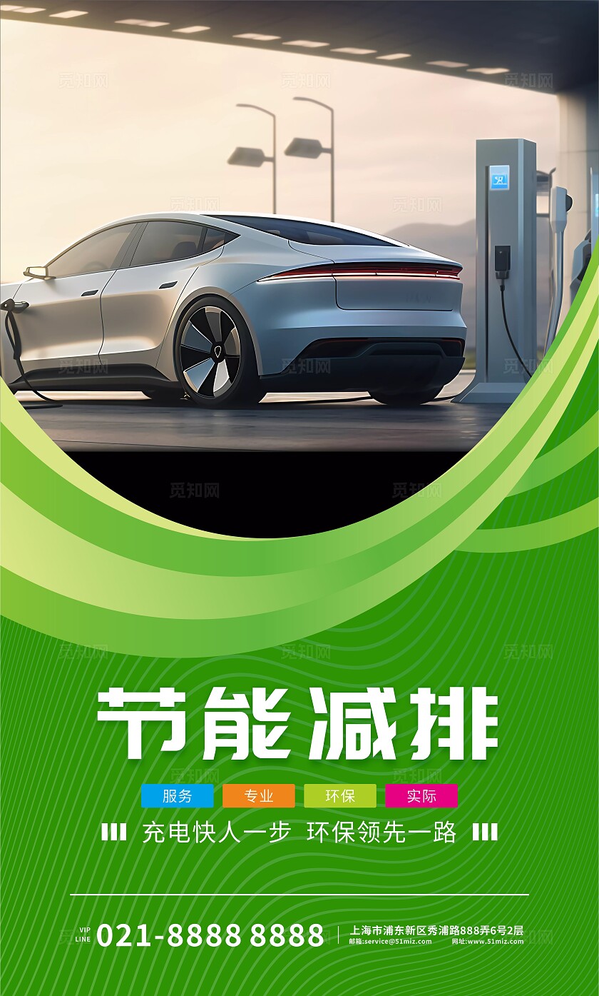 绿色清新现代2025新能源充电桩宣传套图