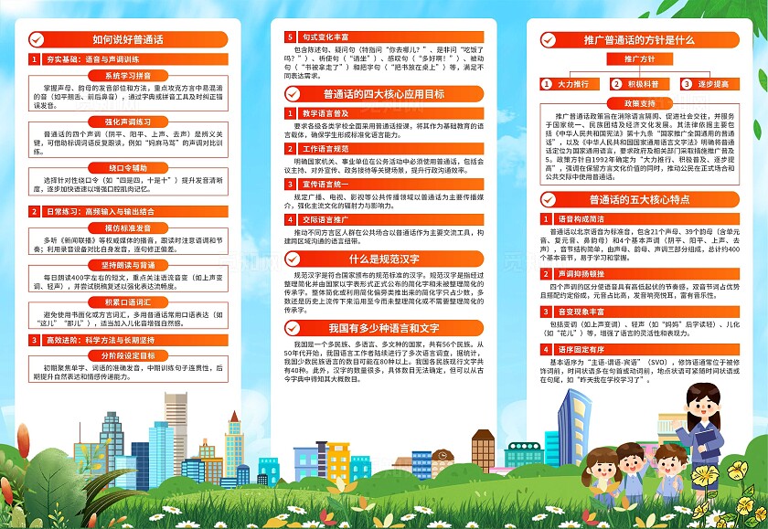 2025年全国推广普通话宣传周三折页