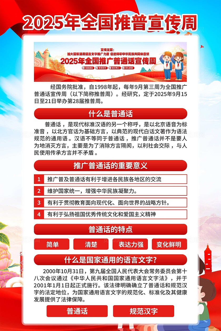 2025年全国推广普通话宣传周海报