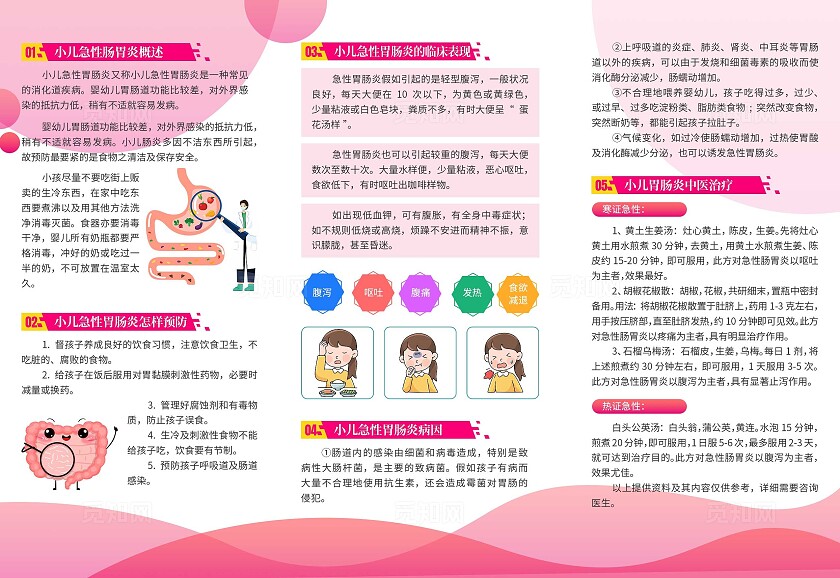 粉色大气医院宣传页医疗三折页