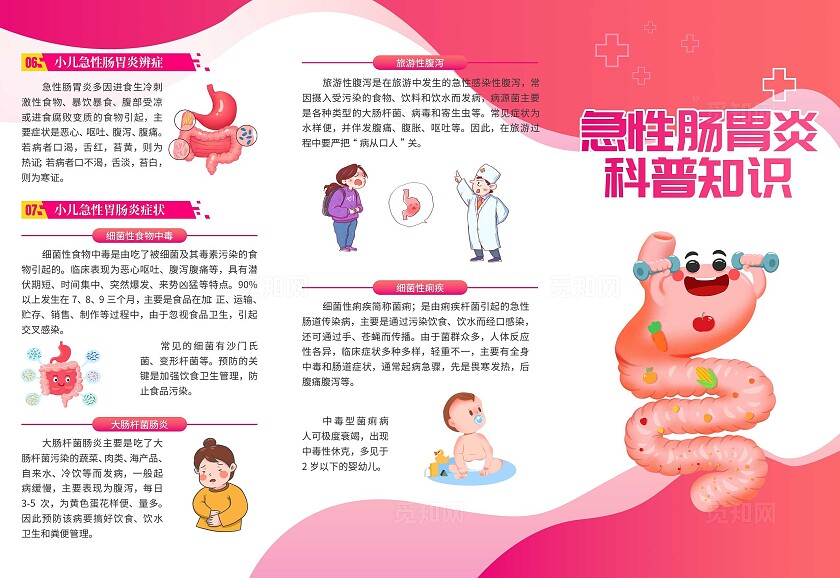 粉色大气医院宣传页医疗三折页