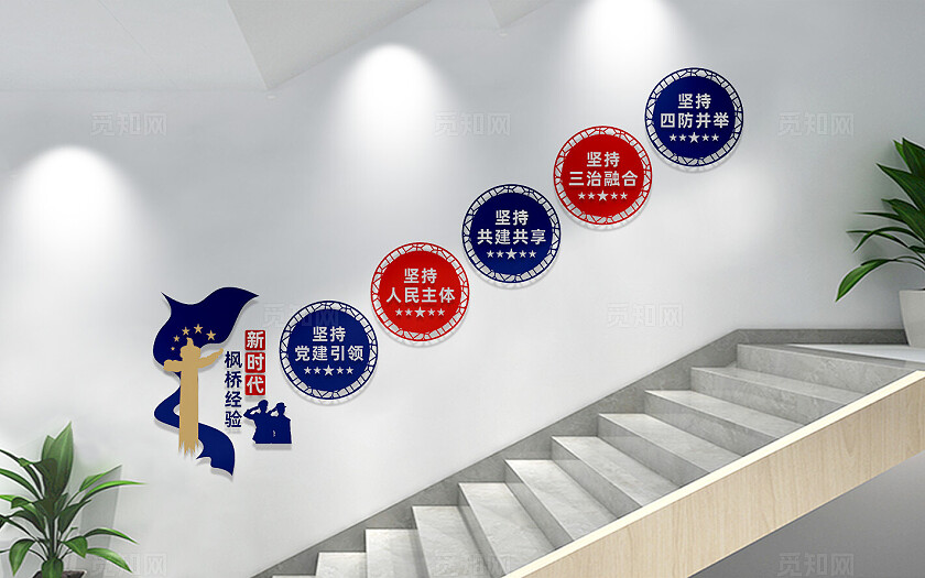 公安警营派出所新时代枫桥经验楼道楼梯间文化墙