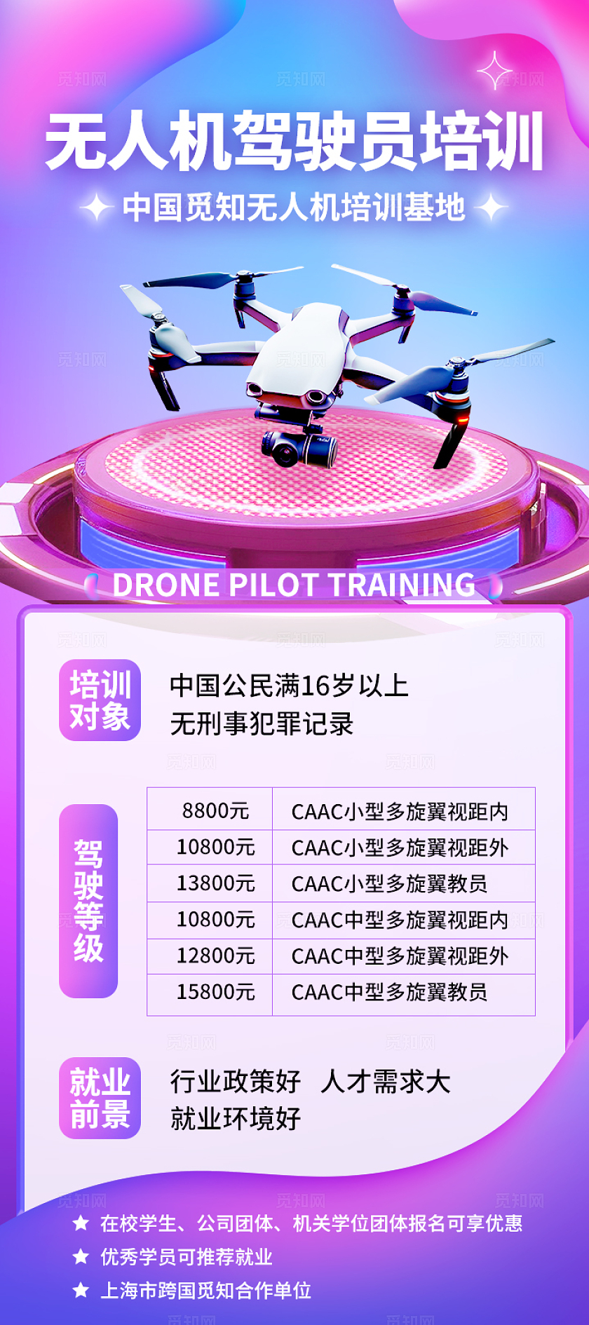 3D科幻风智慧无人机科技感展架培训海报宣传