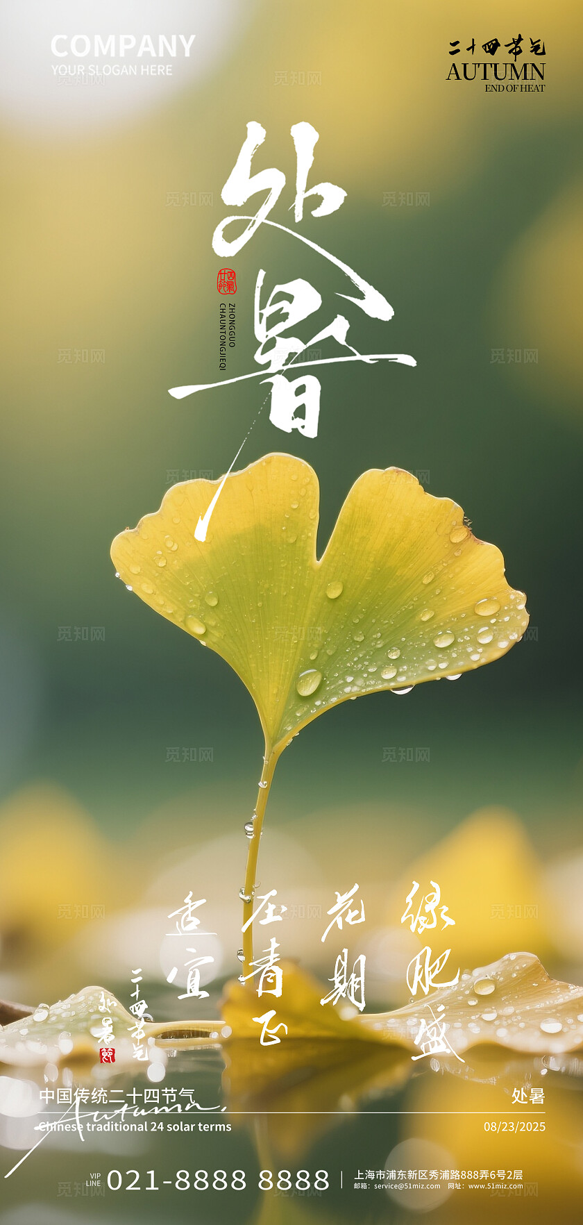 二十四节气处暑节气宣传海报