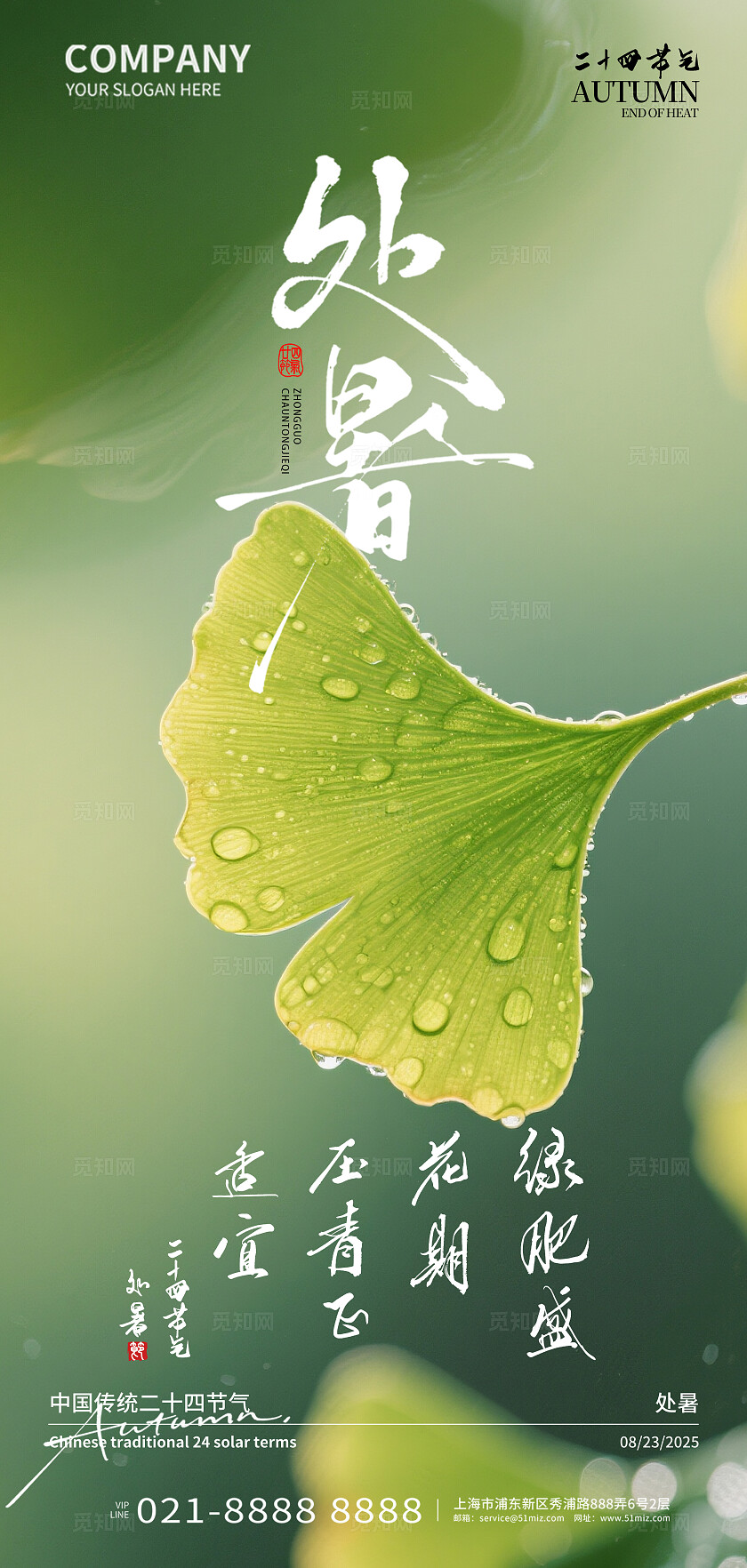 二十四节气处暑节气宣传海报