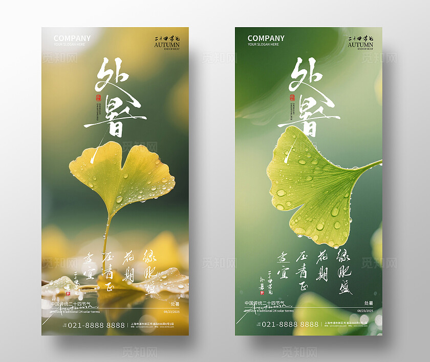 二十四节气处暑节气宣传海报