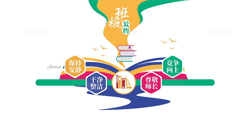 书香校园班级公约校园文化墙