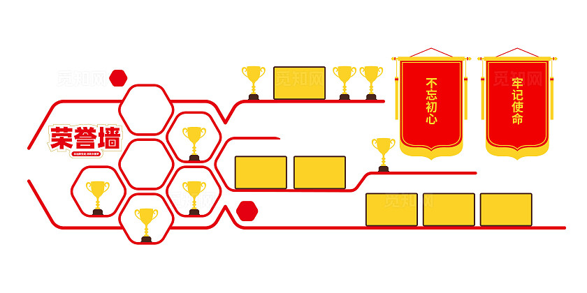不忘初心牢记使命党建荣誉墙党建文化墙