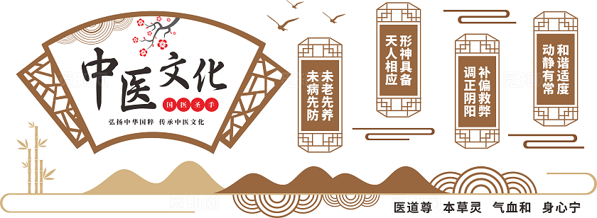 养生之道文化墙中医养生文化墙中医宣传文化