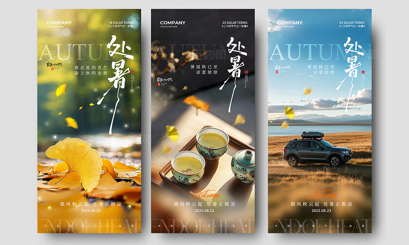 摄影实拍风二十四节气处暑节气手机宣传海报
