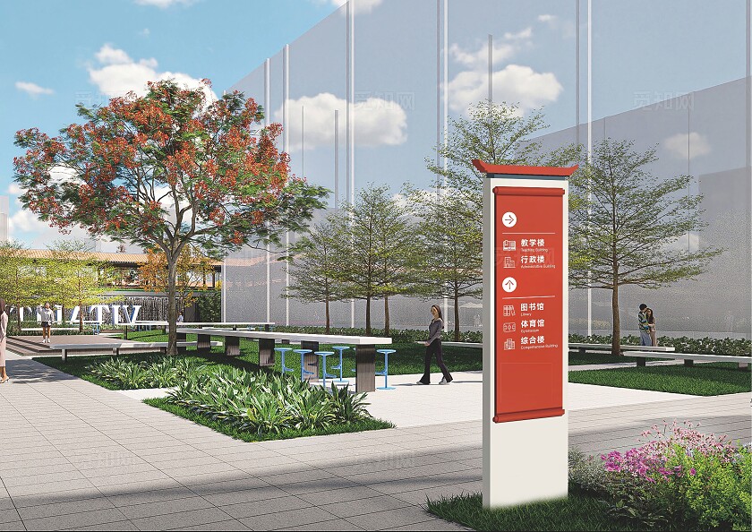 人行指引标识导视牌