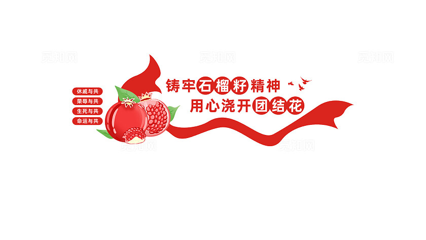 铸牢石榴籽精神民族团结标语文化墙