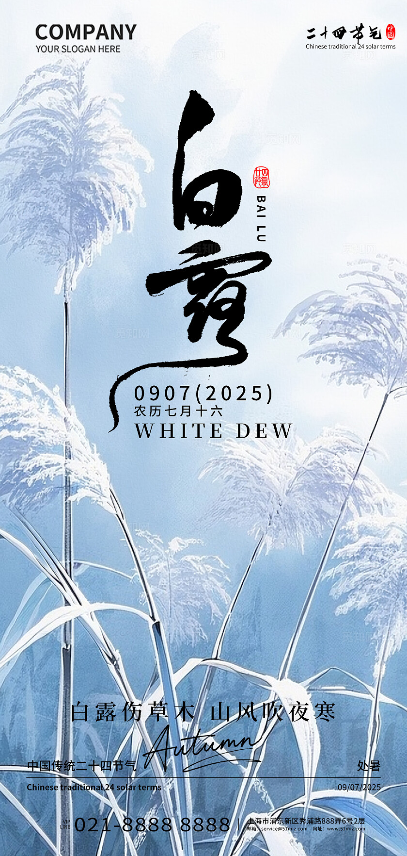 二十四节气白露节气宣传海报