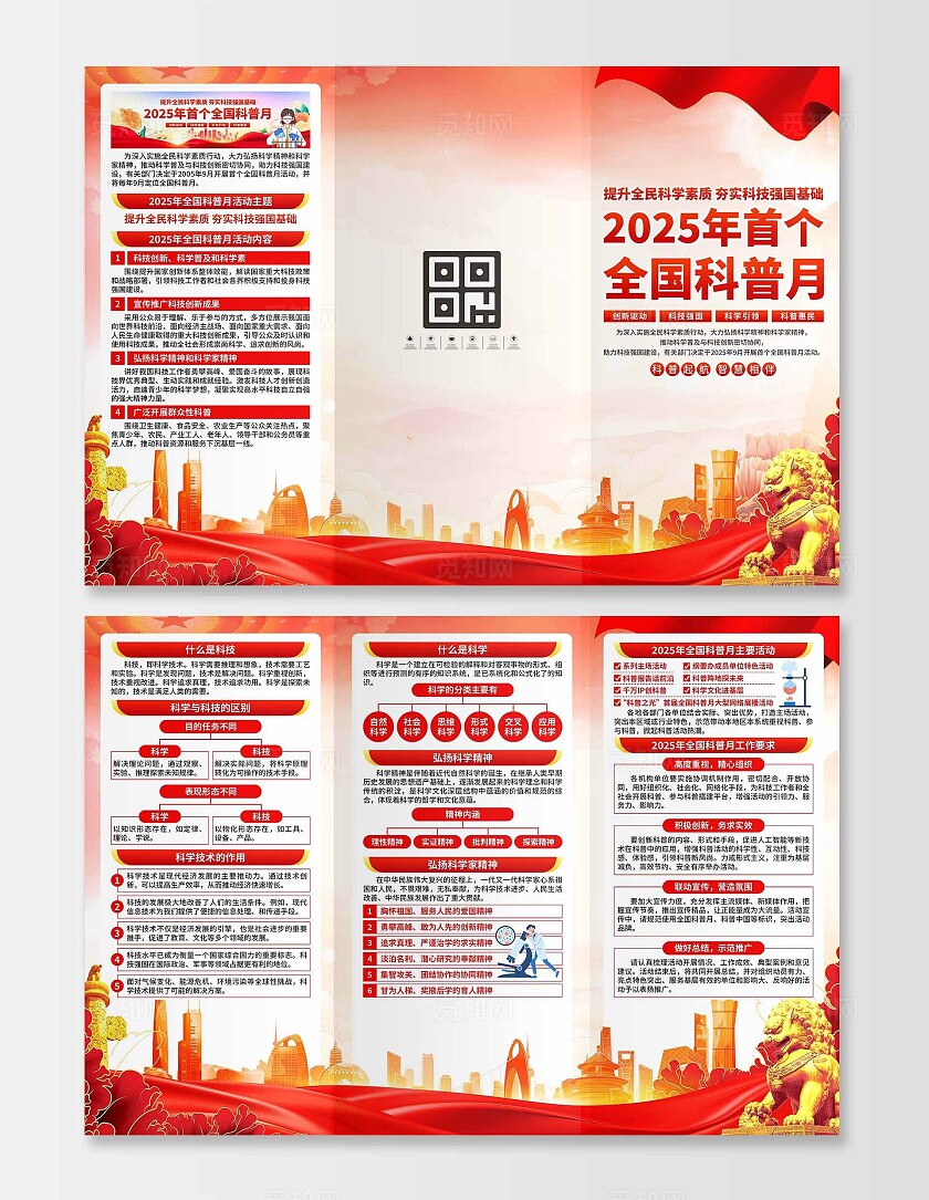 全国科普月三折页