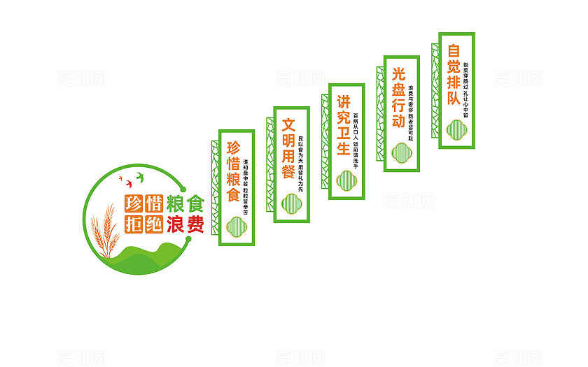 食堂楼梯文化墙形象墙宣传展板