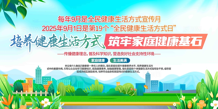 开展2025年全民健康生活方式宣传月三减三健宣传展板