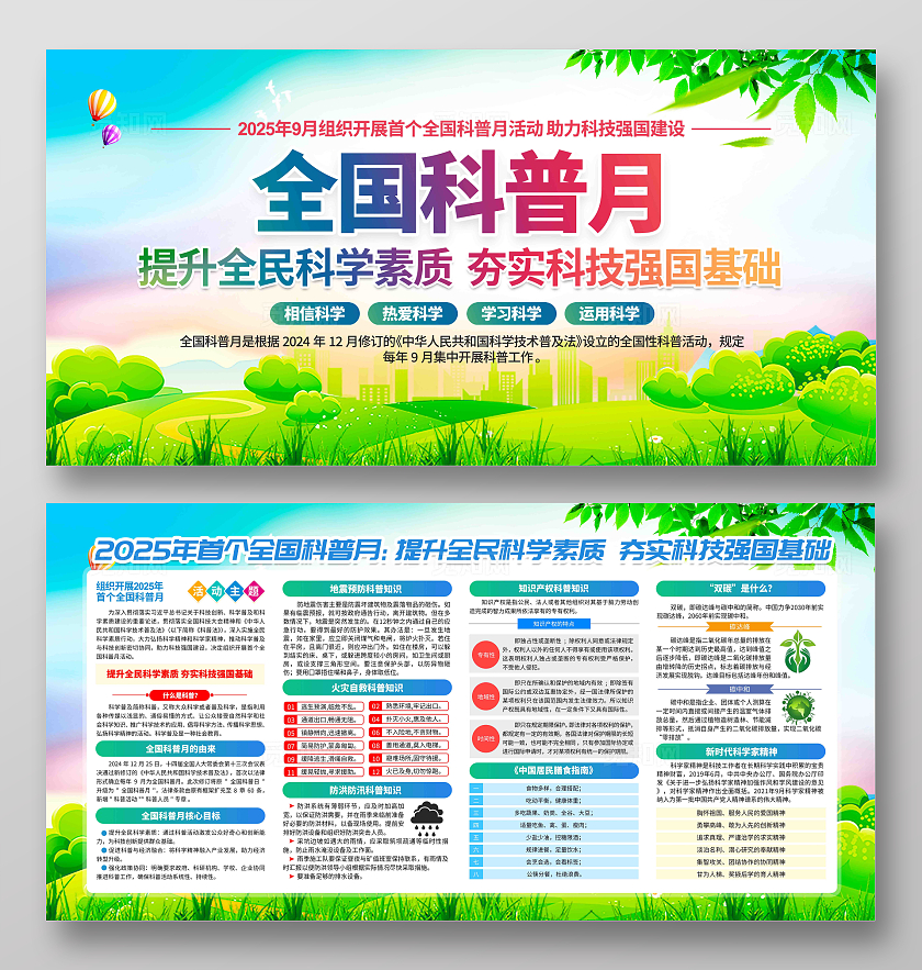 2025年全国科普月活动主题宣传全国科普月宣传展板