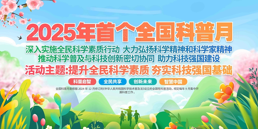 开展2025年首个全国科普月宣传栏展板
