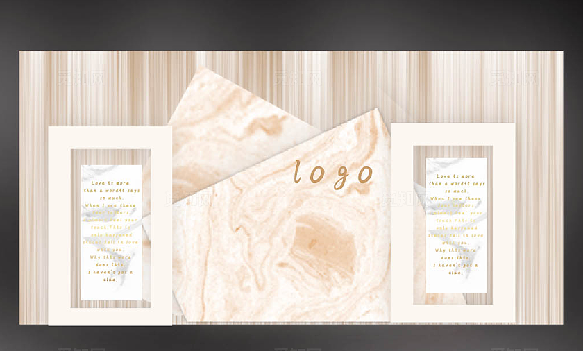 香槟色小预算简约婚礼舞台效果图