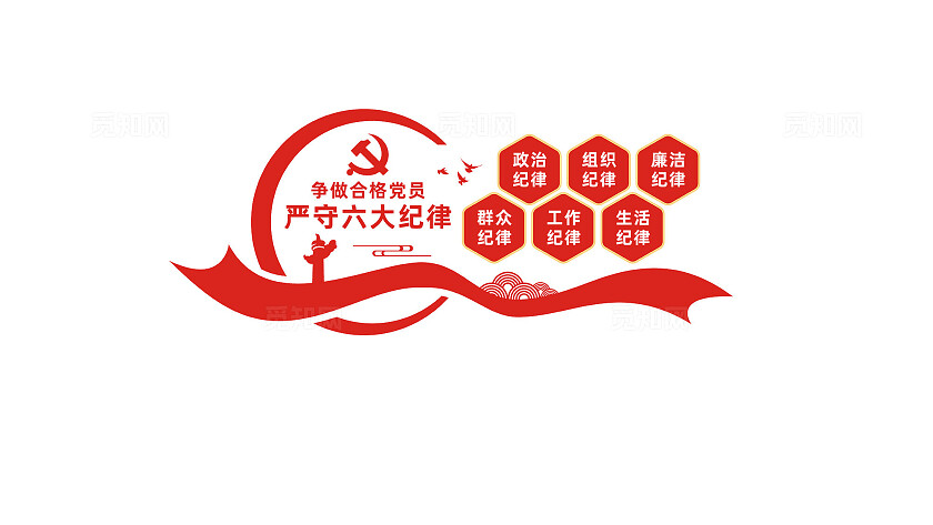 党的六大纪律党建文化墙形象墙