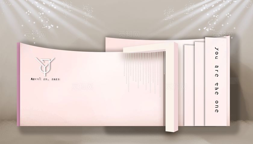 粉色韩式婚礼迎宾区效果图