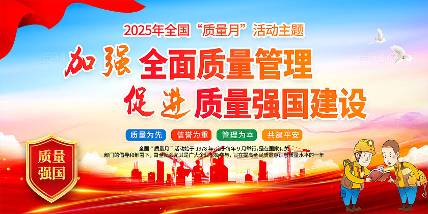 2025红色大气全国质量月宣传栏