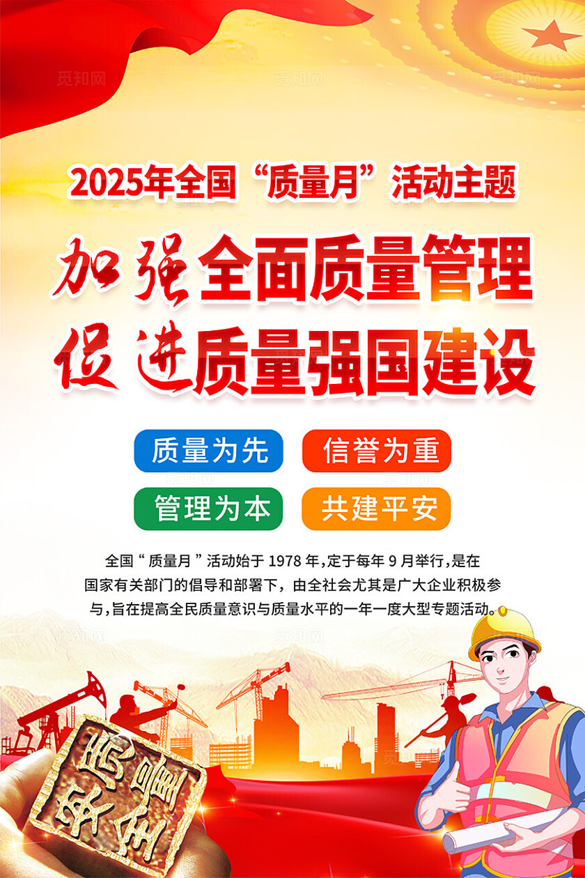 2025年全国质量月海报宣传