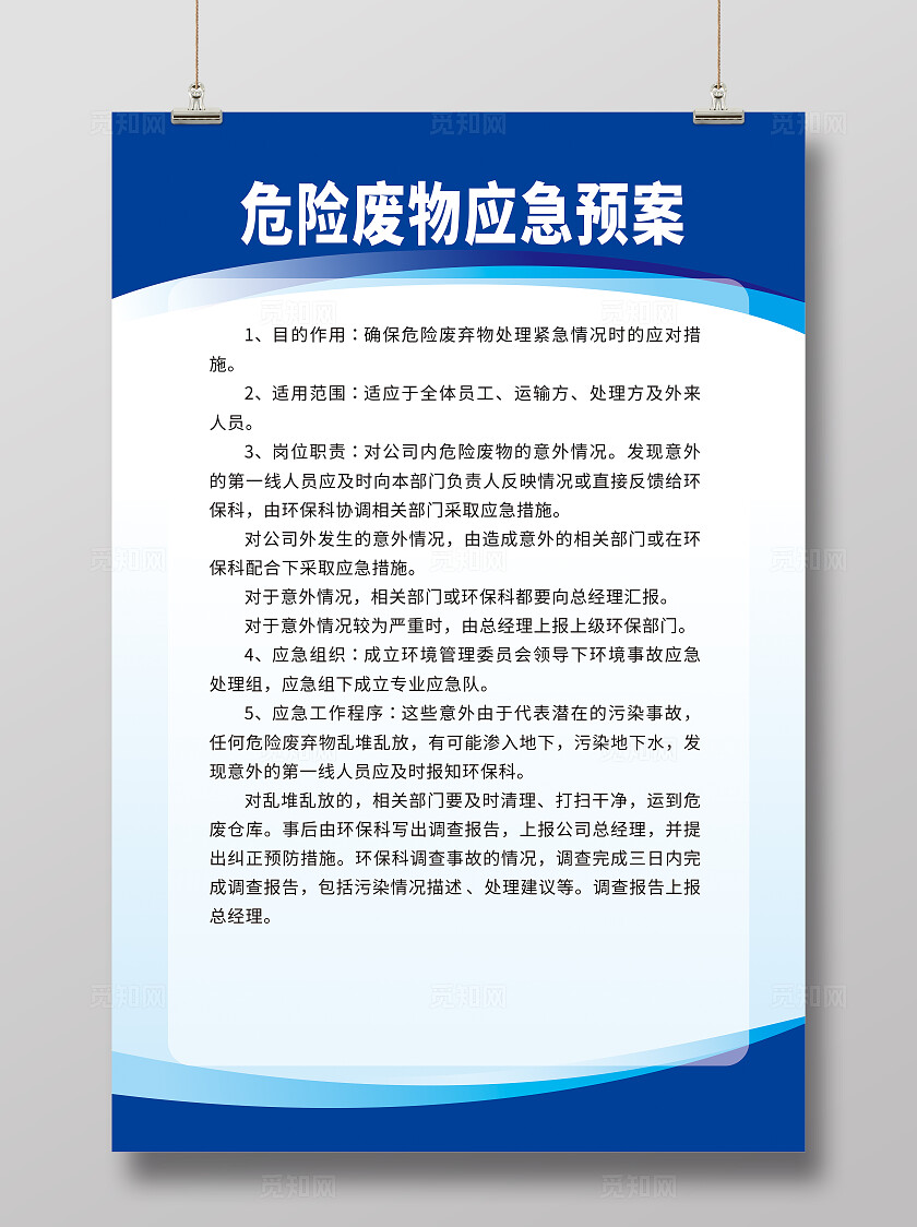 蓝色管理规定制度牌