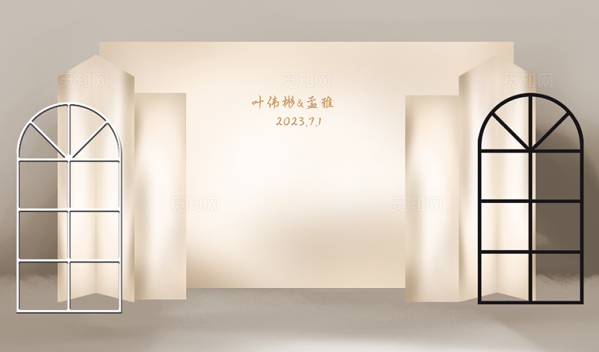 香槟色欧式门型迎宾区效果图