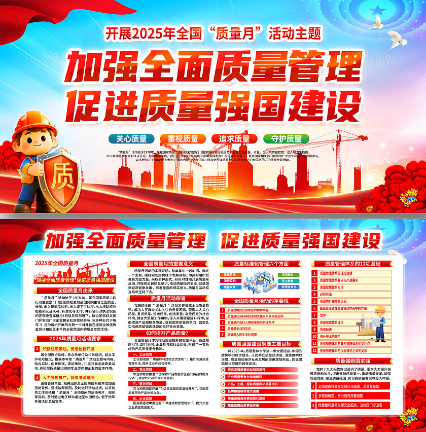 2025年全国质量月活动主题全国质量月宣传展板