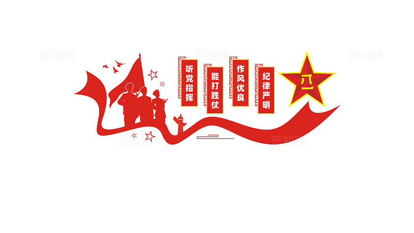 部队标语文化墙新时代强军目标文化墙