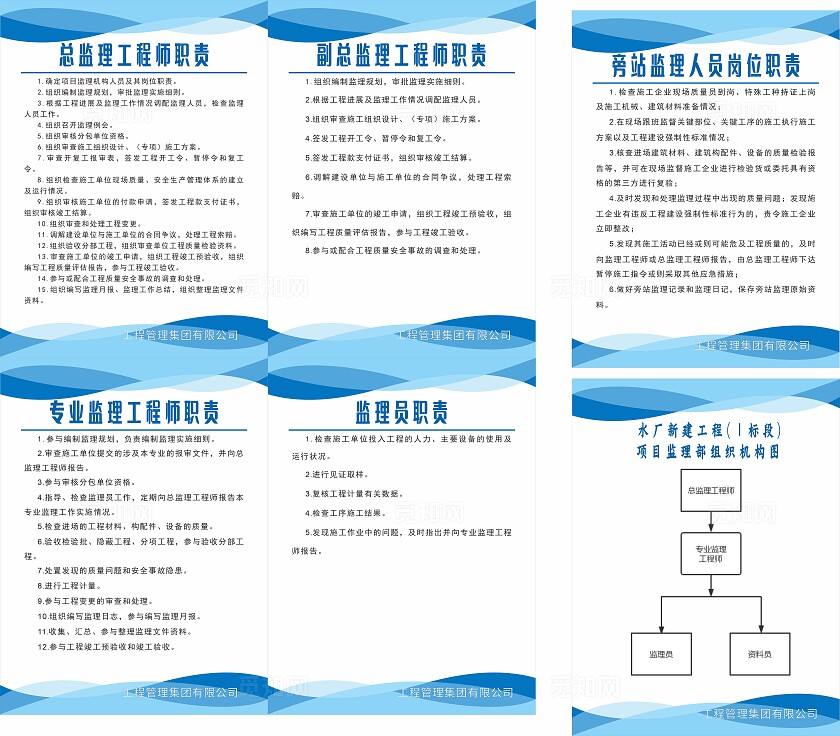 蓝色工程监理岗位职责制度制度非转曲常规