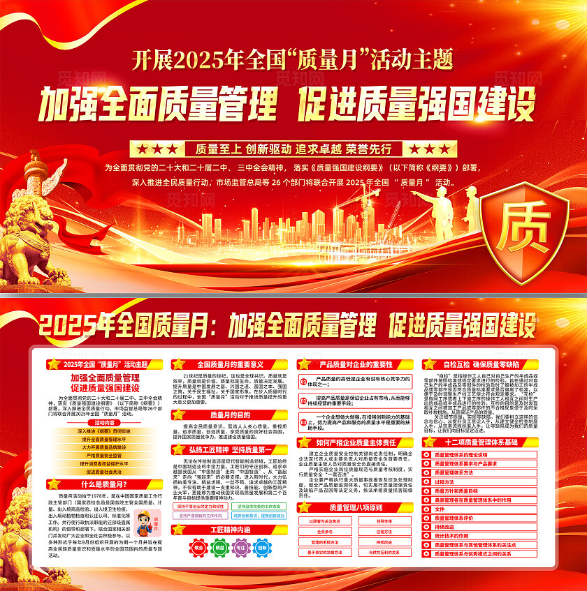 2025年全国质量月活动主题宣传栏全国质量月宣传展板