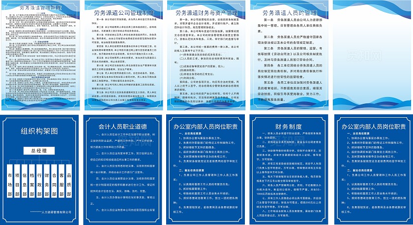 蓝色劳务派遣管理制度岗位职责制度已转曲常规