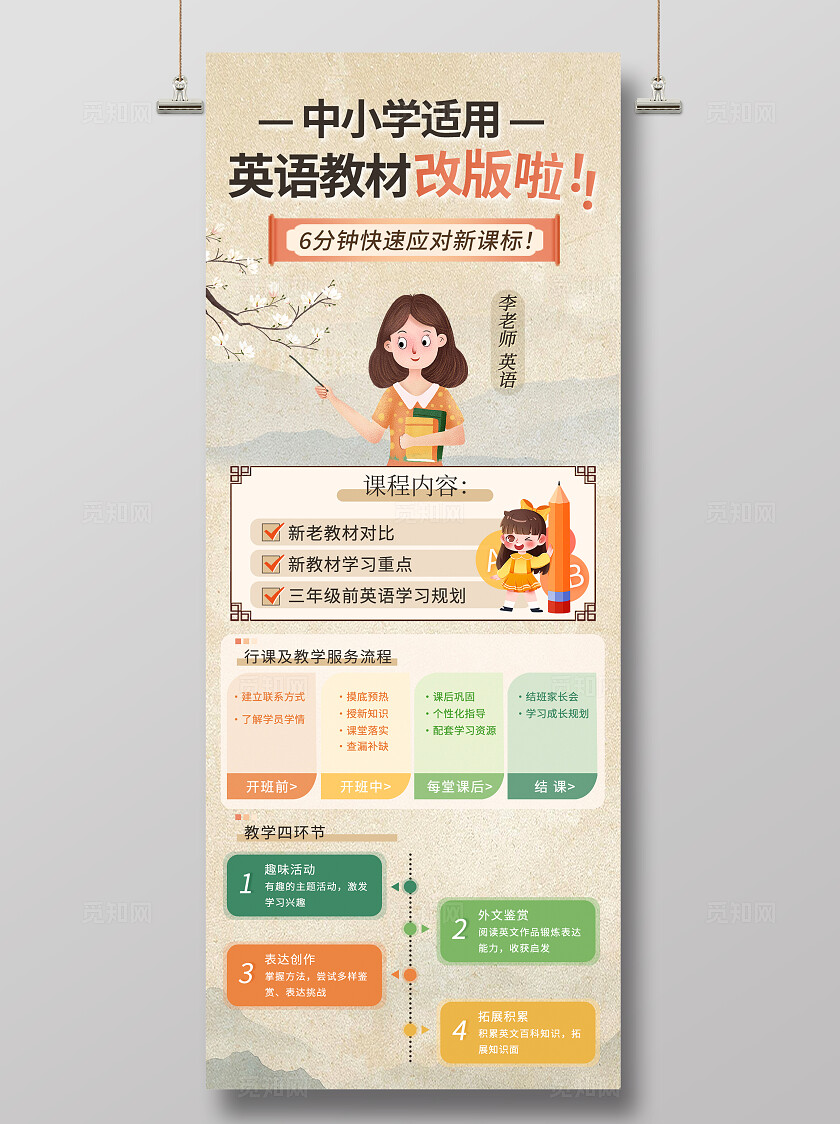 英语学习规划培训课程海报宣传