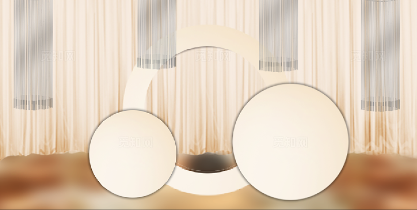 香槟色圆形婚礼舞台效果图