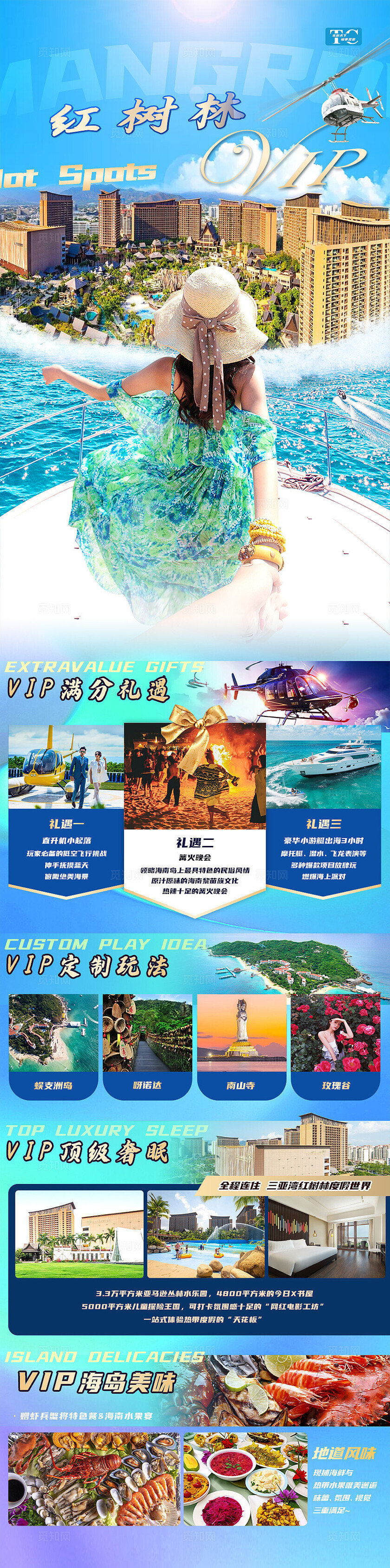 蓝色渐变背景红树林旅行旅游宣传海报