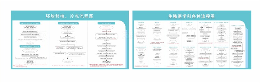 蓝色生殖医学科流程图展板非转曲常规