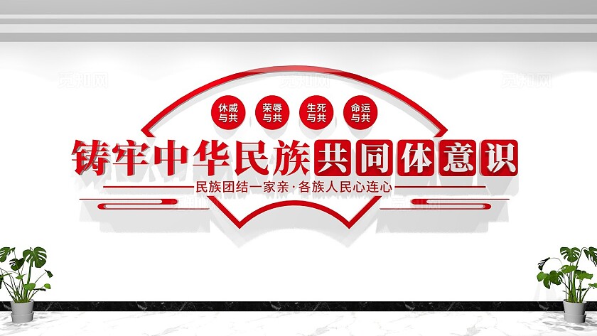 铸牢中华民族共同体意识民族团结文化墙