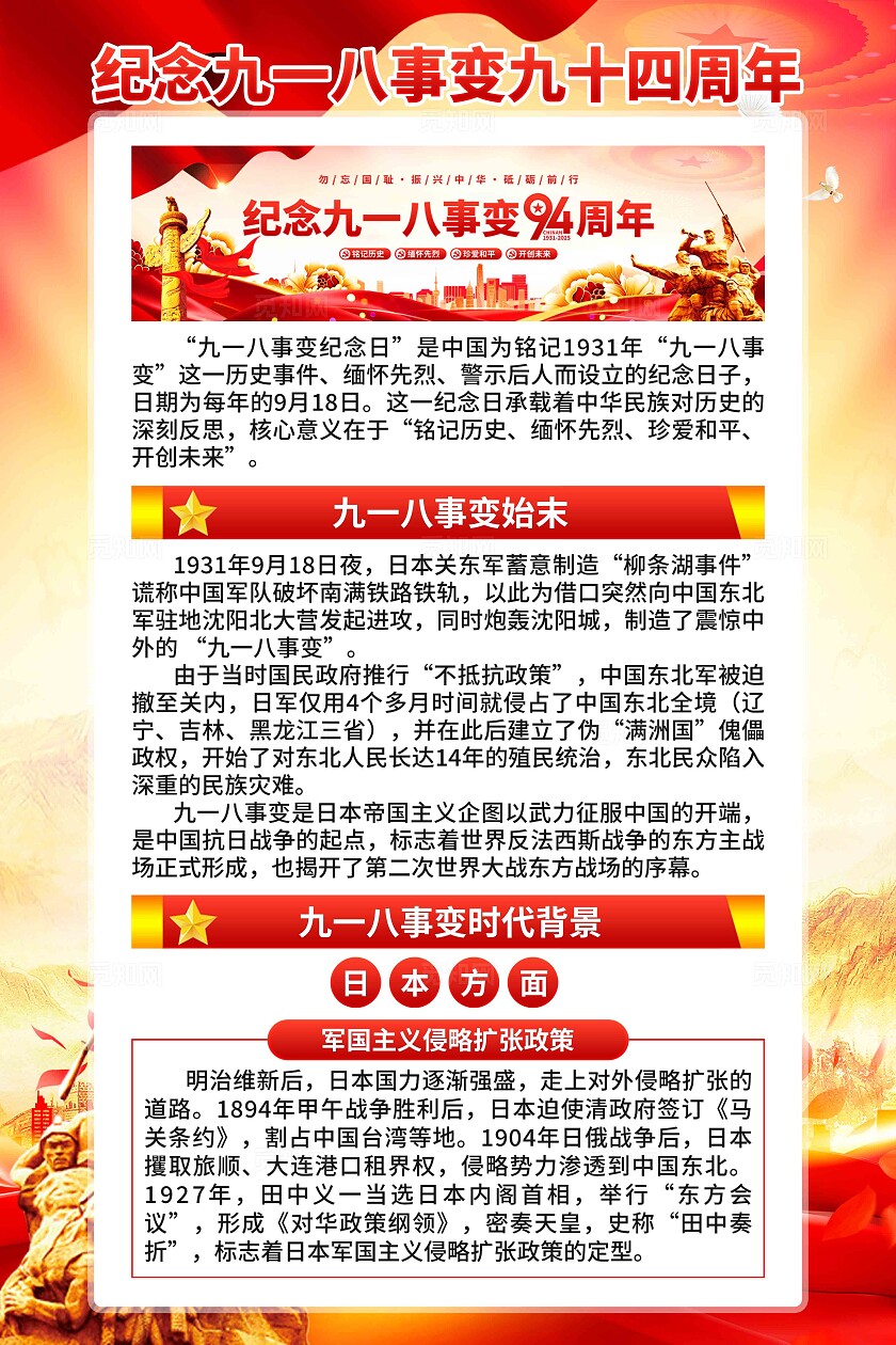 918九一八事变纪念日海报