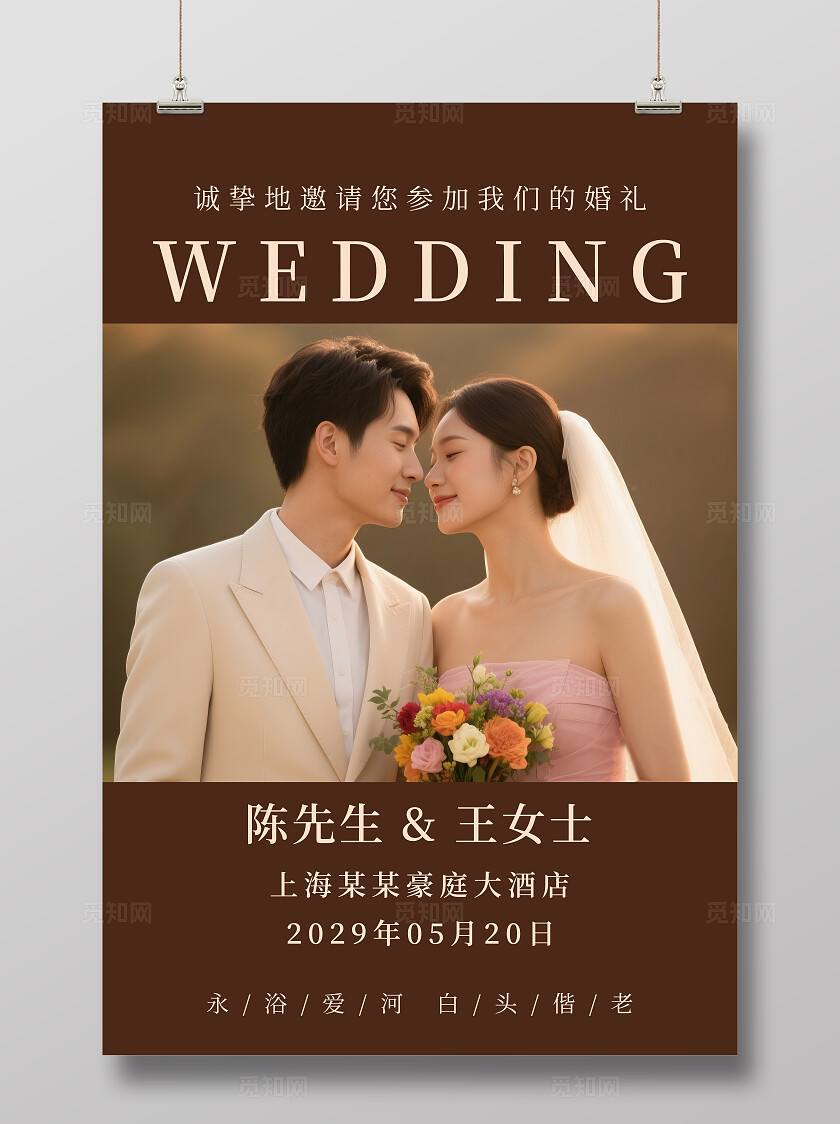 婚礼迎宾牌结婚海报
