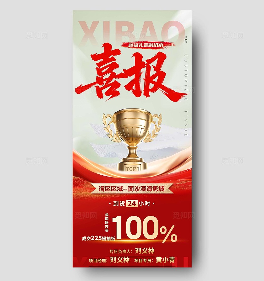 红色喜庆科技光效大气喜报宣传