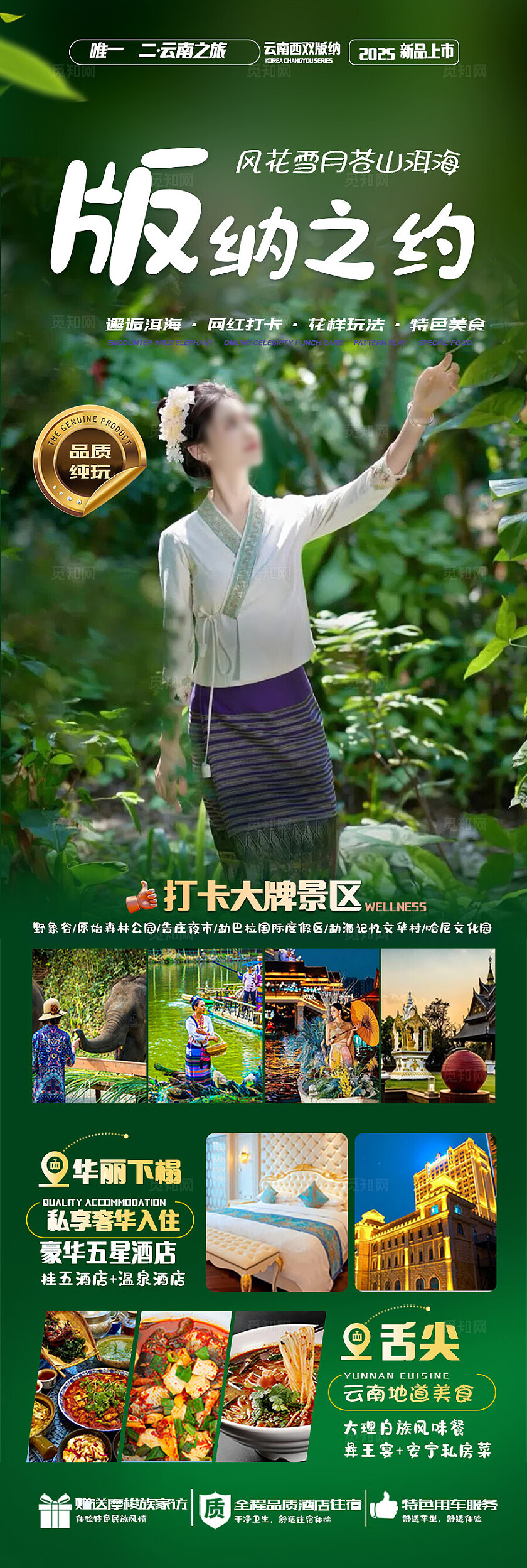 西双版纳旅游绿色版纳之约旅游宣传海报